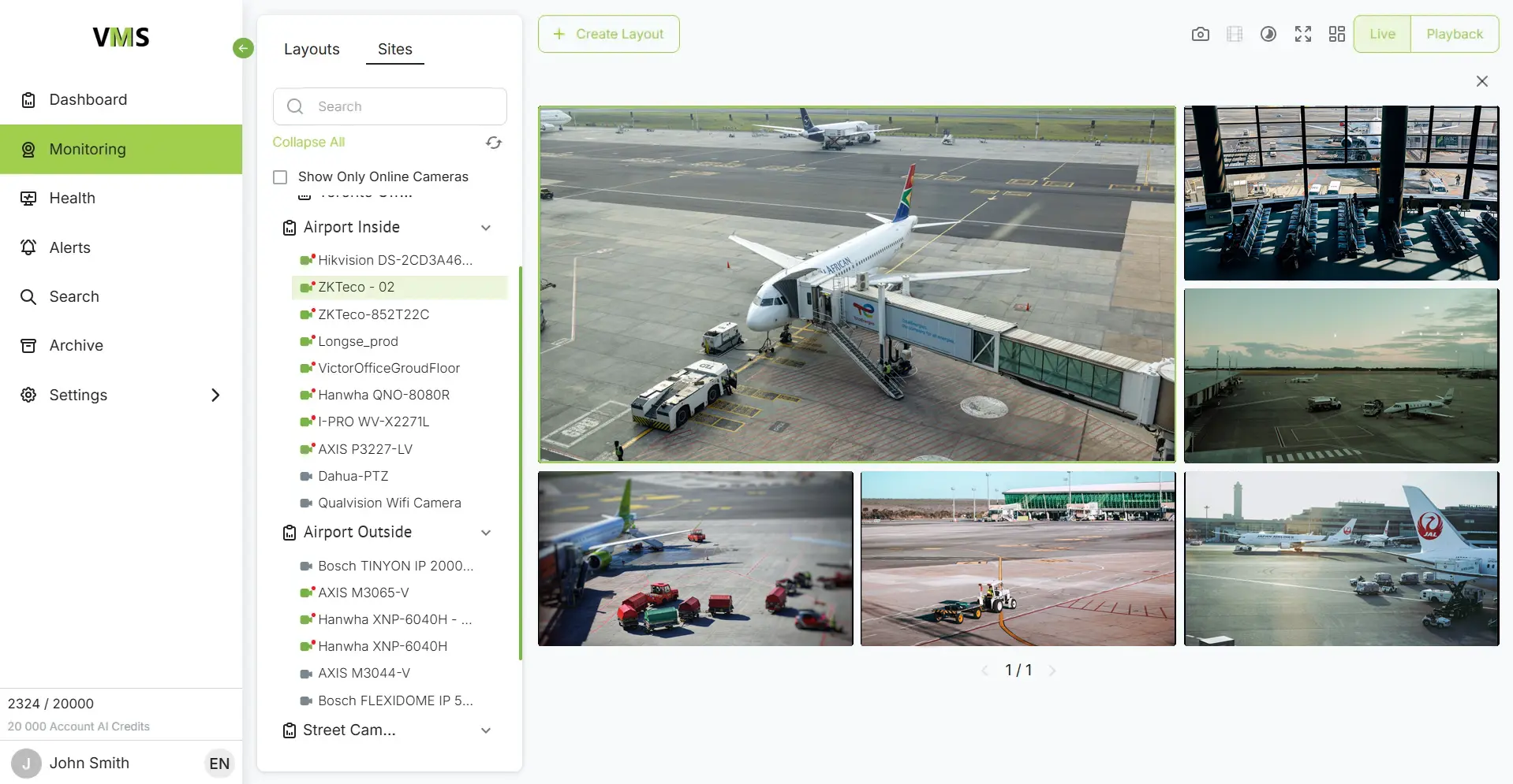 VXG: AI CCTV Platform for Airports
