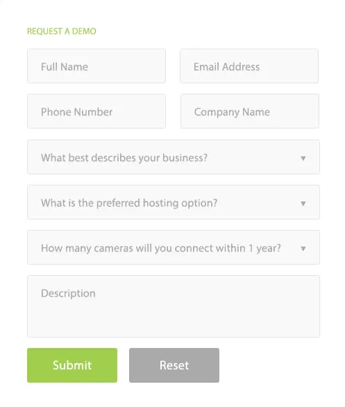 Formulaire de demande de démo VXG