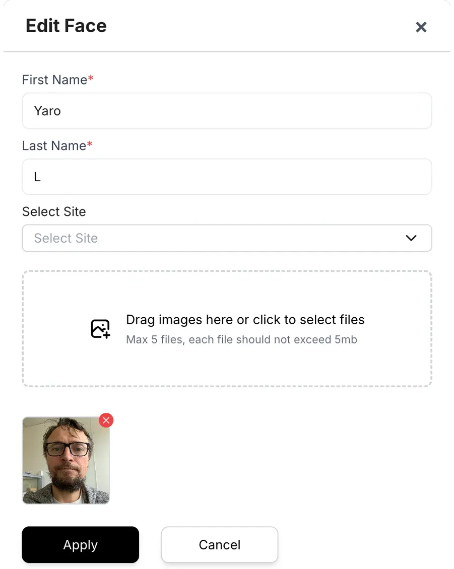 VXG Reconnaissance faciale