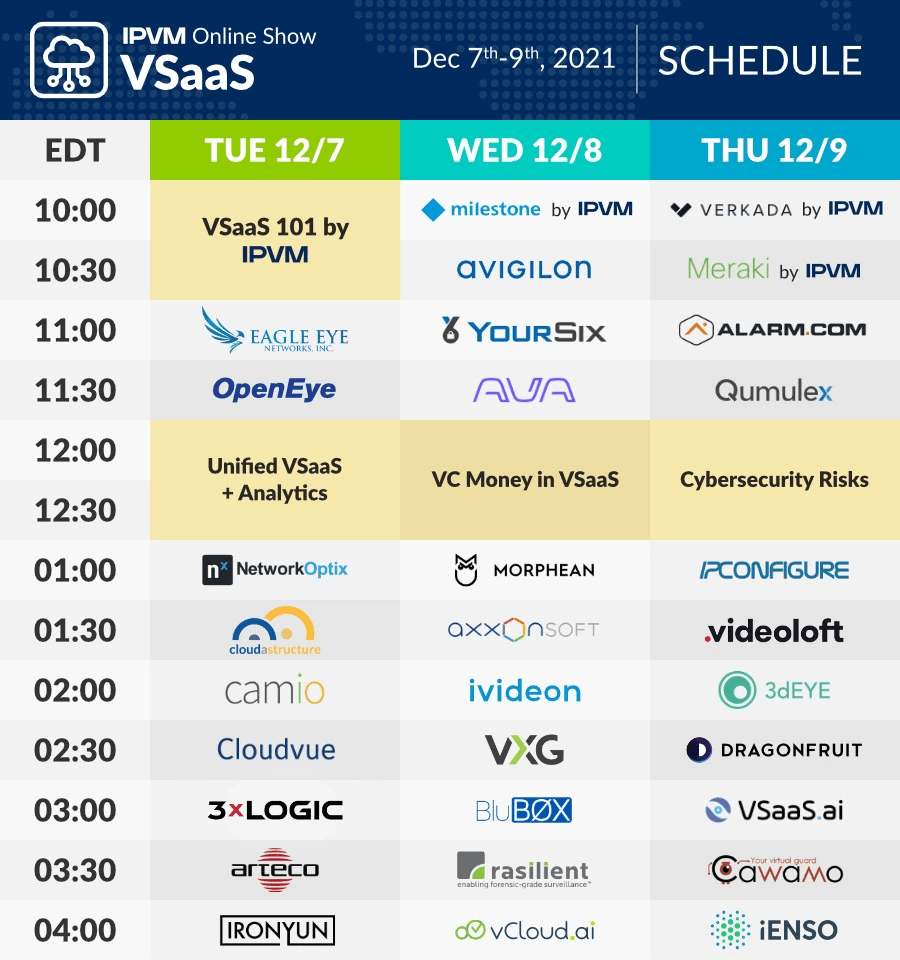 VXG Presents Cloud VMS, Cloud Camera Plug-ins and Cloud NVR at the IPVM VSaaS Show