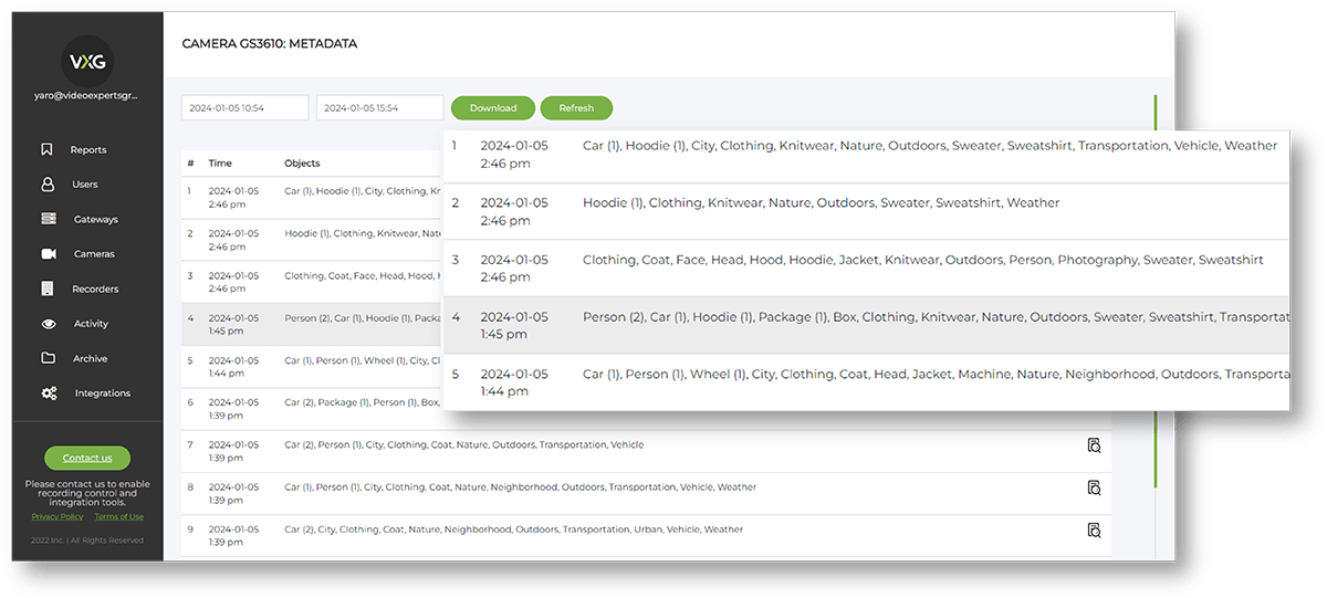 See stored metadata produced by Cloud AI