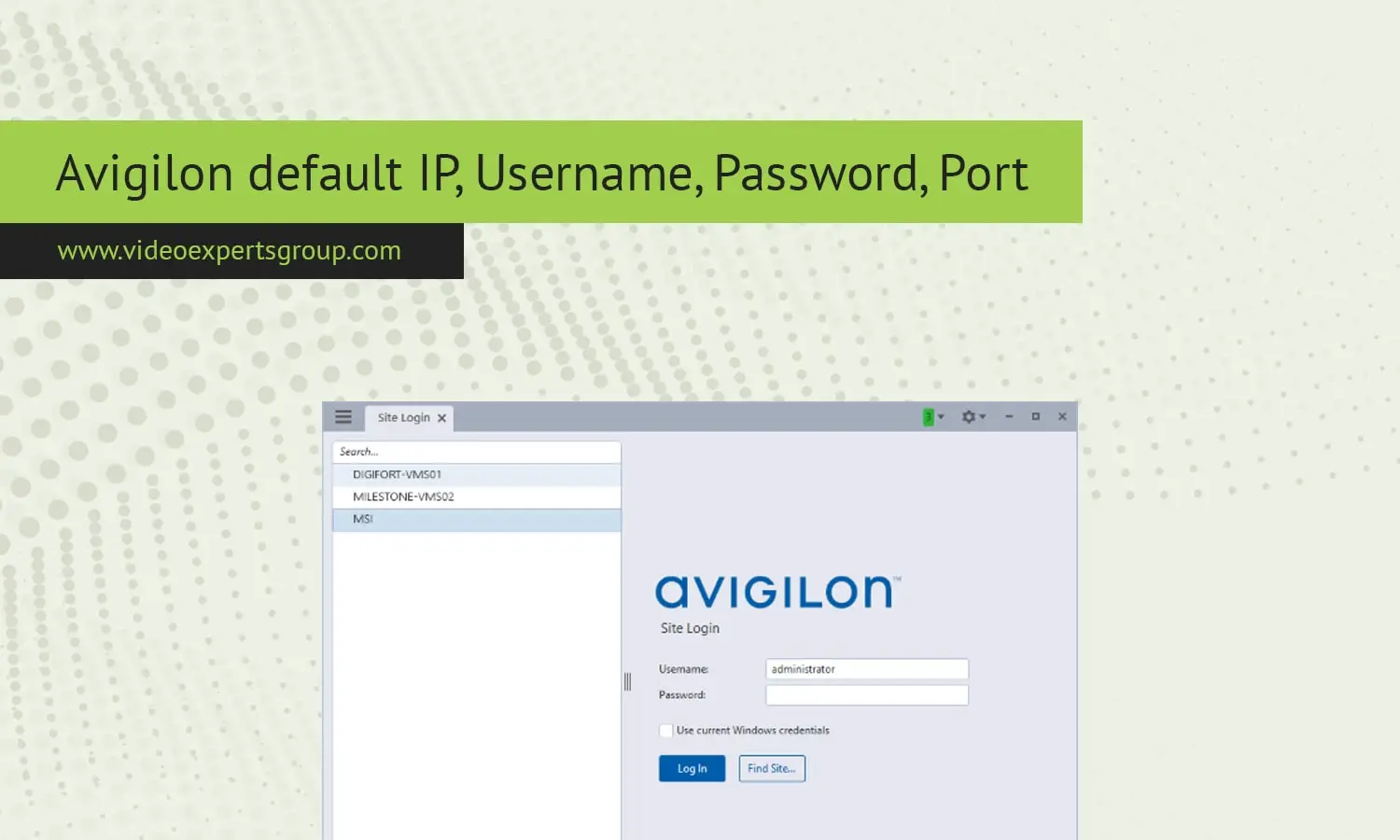 Avigilon Camera: Default Credentials