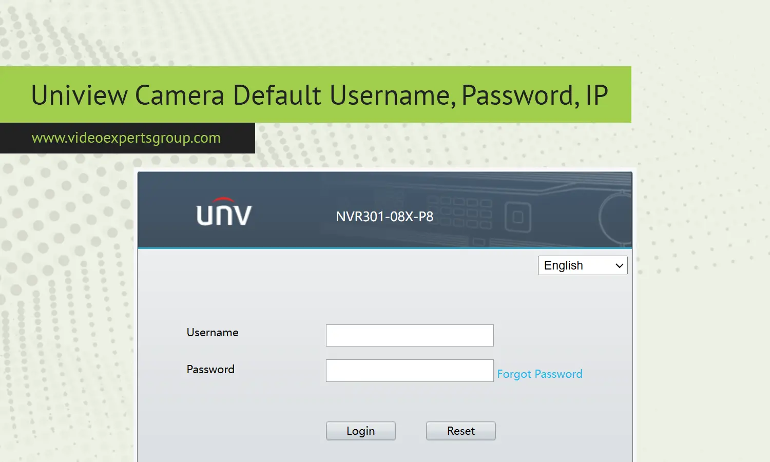 UNV Camera: Default Credentials