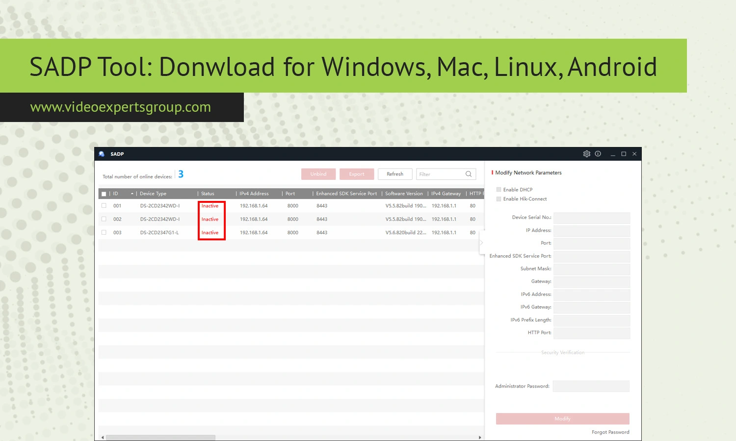 SADP Tool: Download for Windows, Mac, Linux, Android